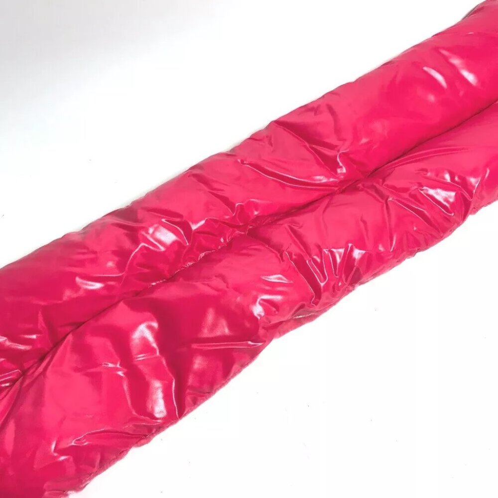 MONCLER Down velor logo Scarf Rayon / silk pink Unused - Picture 5 of 8